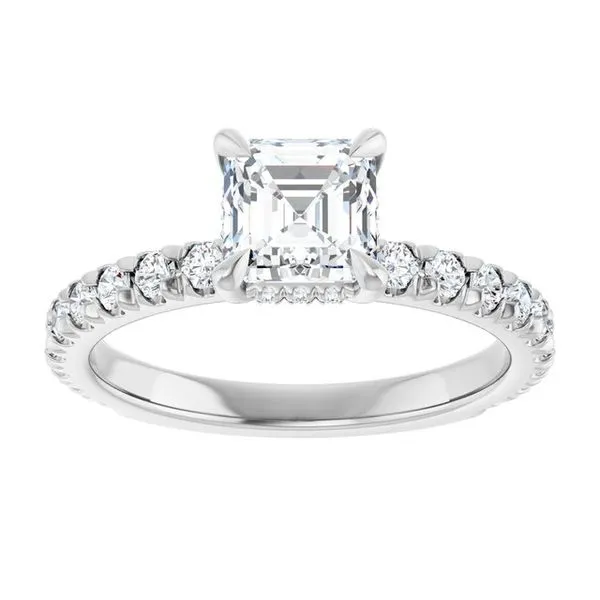 Claw-Prong Hidden Halo-Style Engagement Ring Image 3 Clater Jewelers Louisville, KY