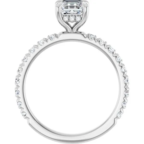 Claw-Prong Hidden Halo-Style Engagement Ring Image 2 Don's Jewelry & Design Washington, IA