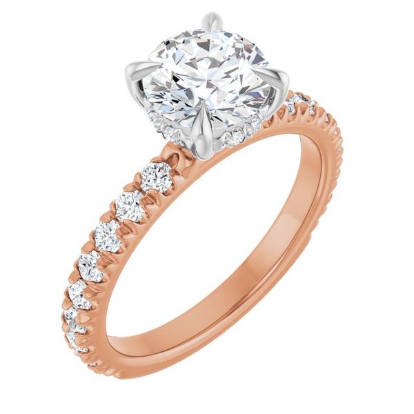 Claw-Prong Hidden Halo-Style Engagement Ring