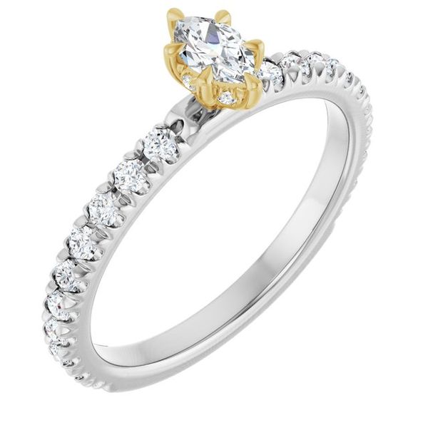 Claw-Prong Hidden Halo-Style Engagement Ring