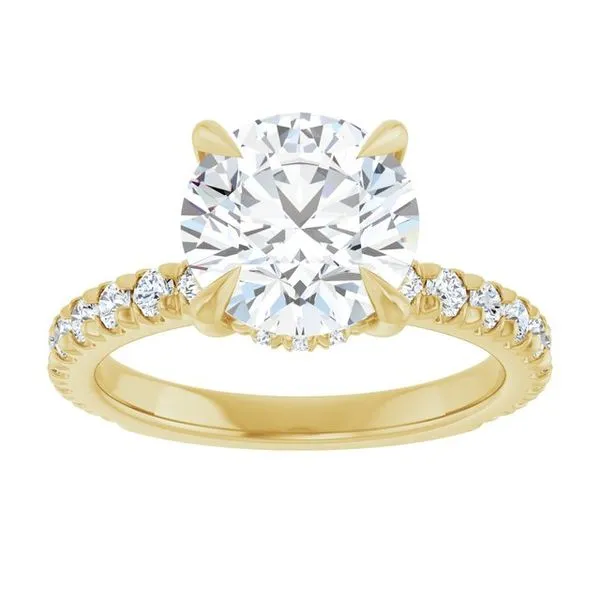 Claw-Prong Hidden Halo-Style Engagement Ring Image 3 J. West Jewelers Round Rock, TX