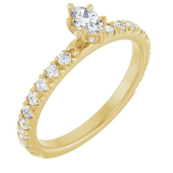 Claw-Prong Hidden Halo-Style Engagement Ring