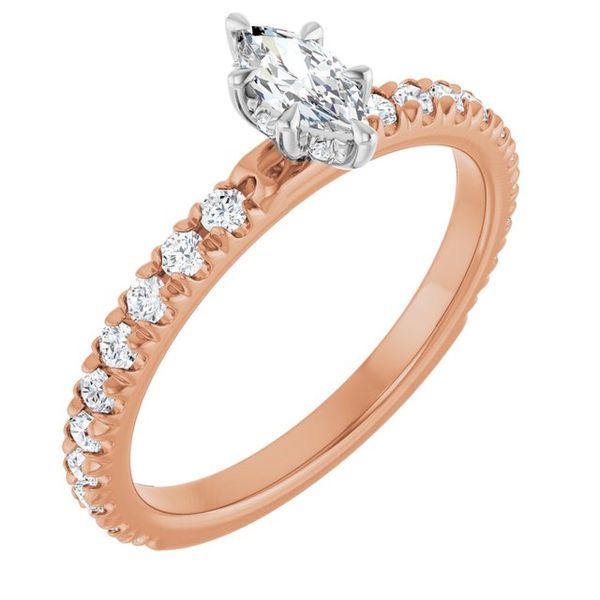 Claw-Prong Hidden Halo-Style Engagement Ring