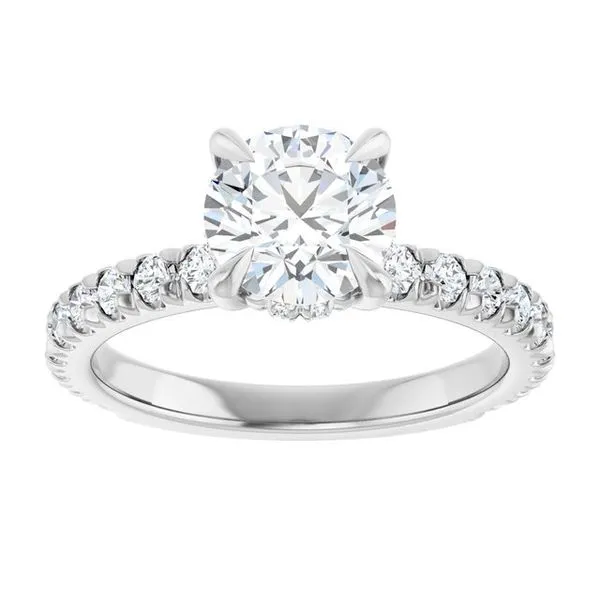 Claw-Prong Hidden Halo-Style Engagement Ring Image 3 House of Silva Wooster, OH