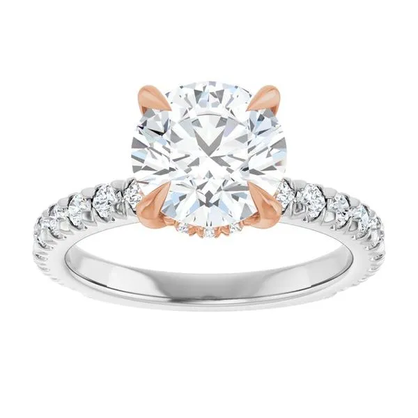 Claw-Prong Hidden Halo-Style Engagement Ring Image 3 J. West Jewelers Round Rock, TX