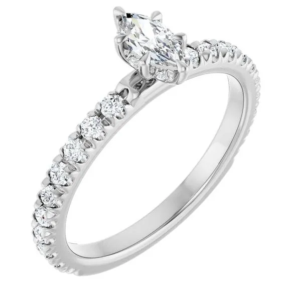 Claw-Prong Hidden Halo-Style Engagement Ring Don's Jewelry & Design Washington, IA