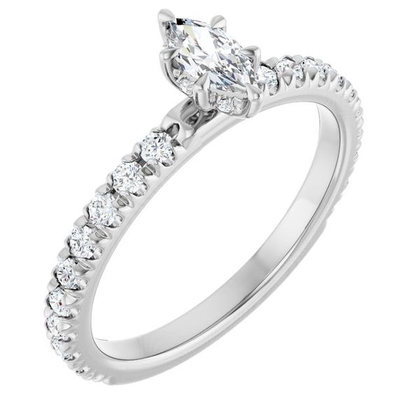 Claw-Prong Hidden Halo-Style Engagement Ring