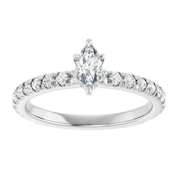 Claw-Prong Hidden Halo-Style Engagement Ring Image 3 JF Jones Jewelers Rochester, NY