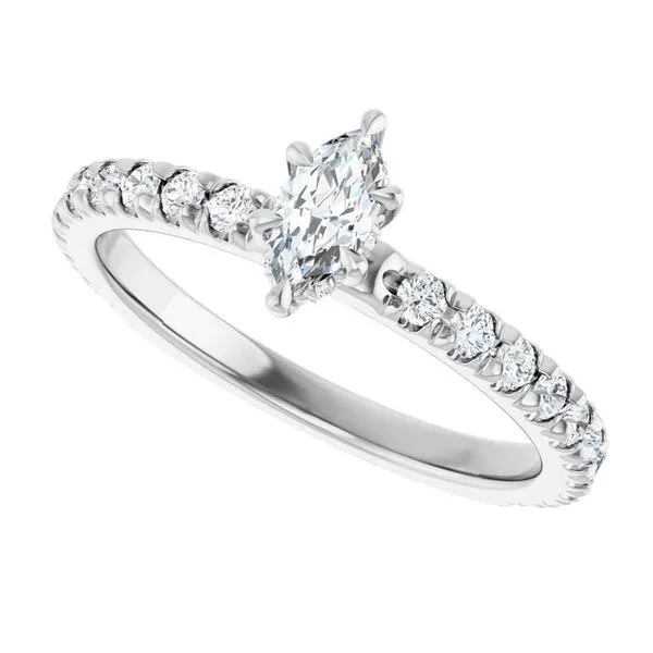 Claw-Prong Hidden Halo-Style Engagement Ring Image 5 Don's Jewelry & Design Washington, IA