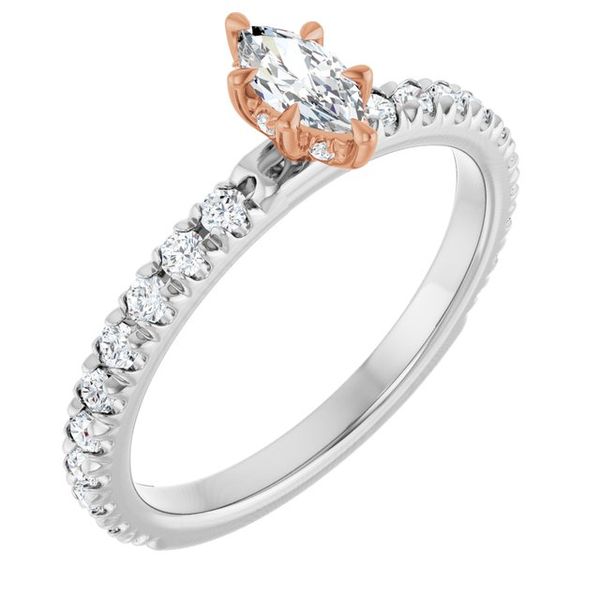 Claw-Prong Hidden Halo-Style Engagement Ring