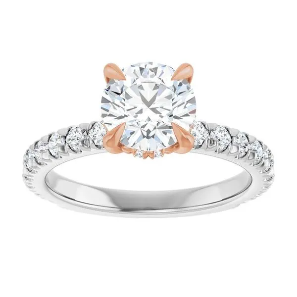Claw-Prong Hidden Halo-Style Engagement Ring Image 3 Hudson Valley Goldsmith New Paltz, NY