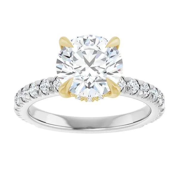 Claw-Prong Hidden Halo-Style Engagement Ring Image 3 Arezzo Jewelers Elmwood Park, IL