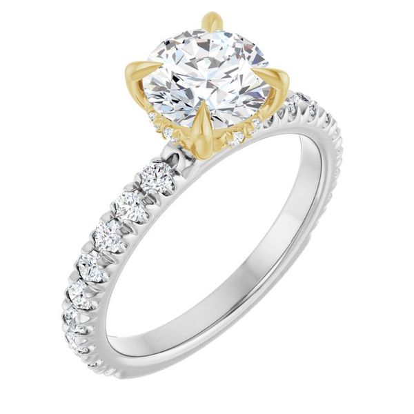 Claw-Prong Hidden Halo-Style Engagement Ring