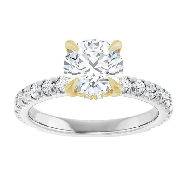 Claw-Prong Hidden Halo-Style Engagement Ring Image 3 J. West Jewelers Round Rock, TX