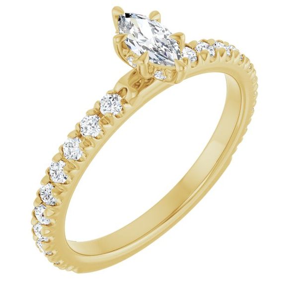 Claw-Prong Hidden Halo-Style Engagement Ring
