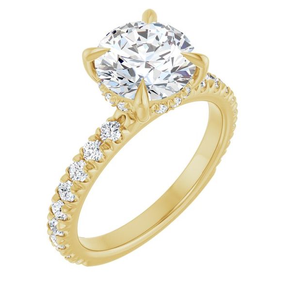 Claw-Prong Hidden Halo-Style Engagement Ring