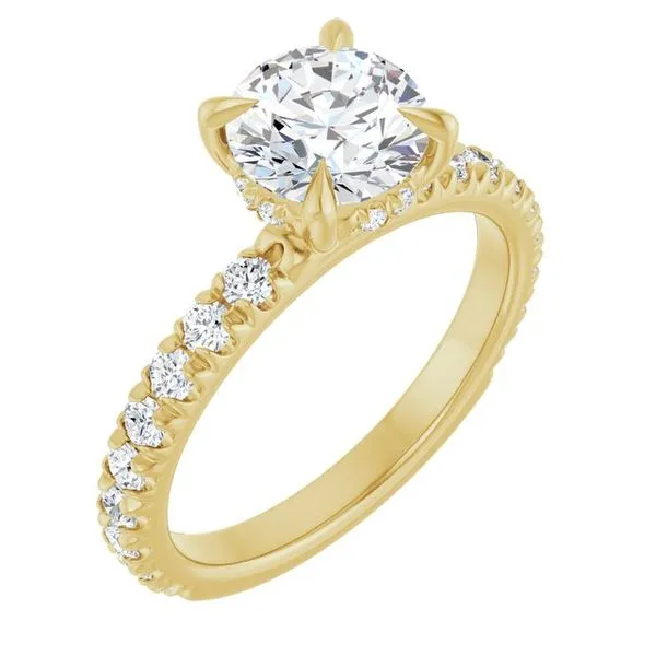 Claw-Prong Hidden Halo-Style Engagement Ring Ocean View Jewelers Millville, DE