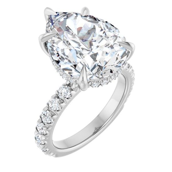 Claw-Prong Hidden Halo-Style Engagement Ring