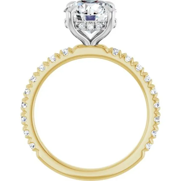 Claw-Prong Hidden Halo-Style Engagement Ring Image 2 Hudson Valley Goldsmith New Paltz, NY