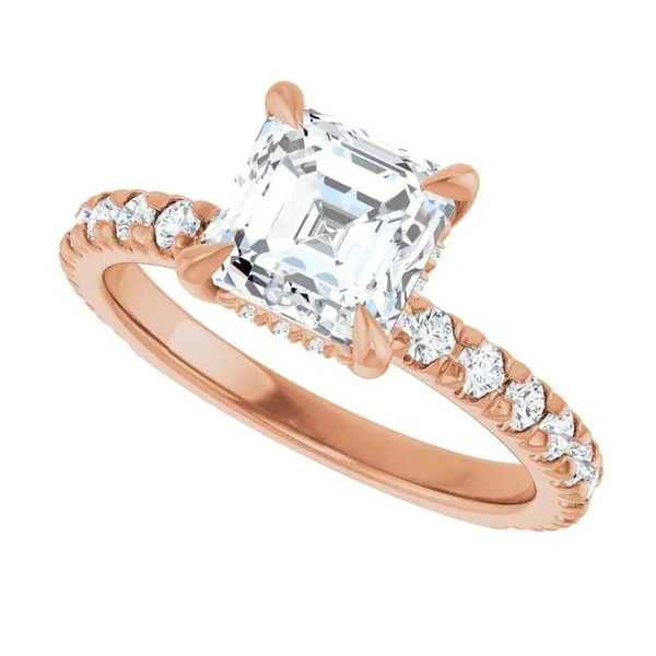 Claw-Prong Hidden Halo-Style Engagement Ring Image 5 Don's Jewelry & Design Washington, IA