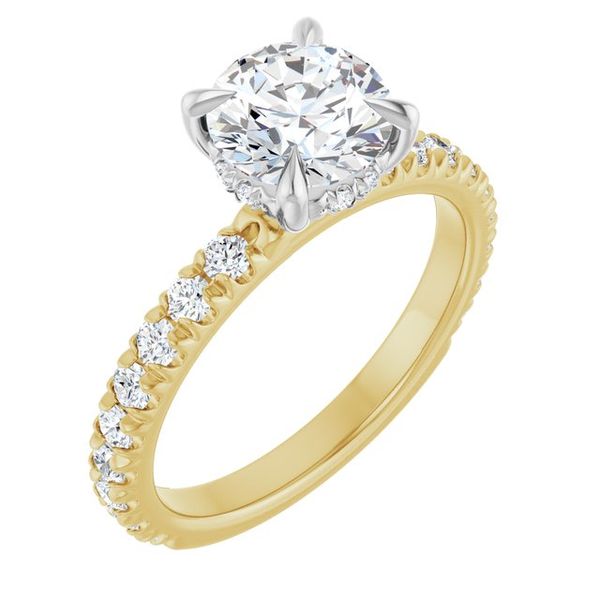 Claw-Prong Hidden Halo-Style Engagement Ring