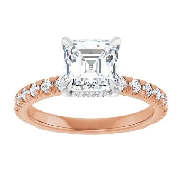 Claw-Prong Hidden Halo-Style Engagement Ring Image 3 Don's Jewelry & Design Washington, IA