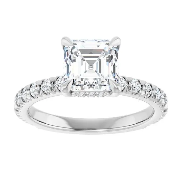 Claw-Prong Hidden Halo-Style Engagement Ring Image 3 J. West Jewelers Round Rock, TX