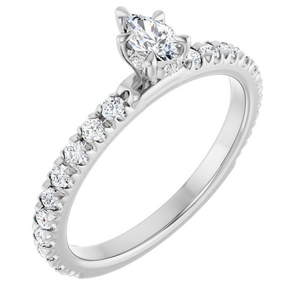Claw-Prong Hidden Halo-Style Engagement Ring