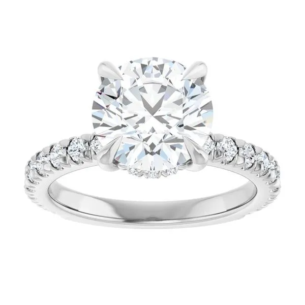 Claw-Prong Hidden Halo-Style Engagement Ring Image 3 Futer Bros Jewelers York, PA
