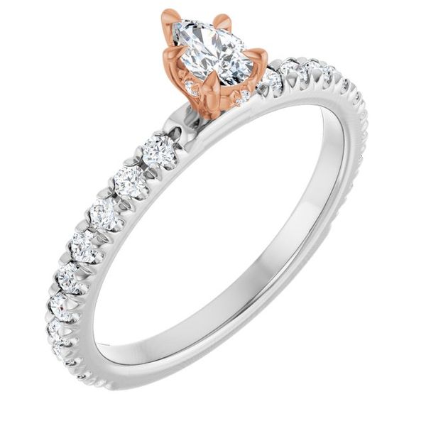Claw-Prong Hidden Halo-Style Engagement Ring