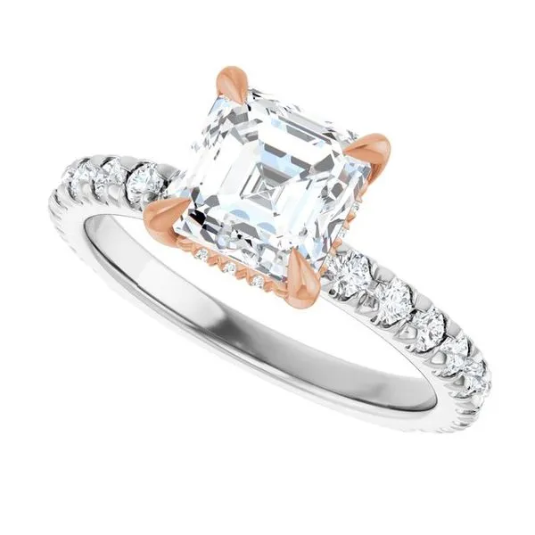 Claw-Prong Hidden Halo-Style Engagement Ring Image 5 Don's Jewelry & Design Washington, IA