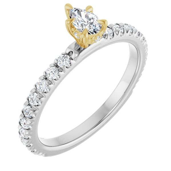 Claw-Prong Hidden Halo-Style Engagement Ring