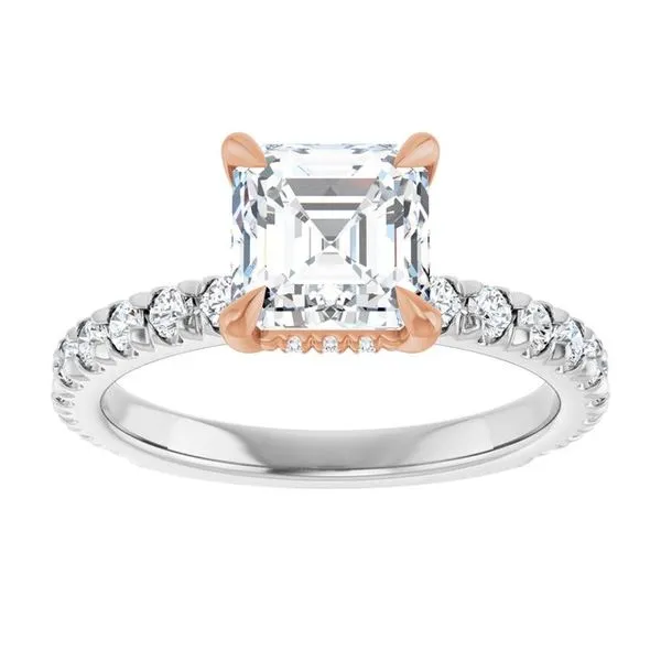Claw-Prong Hidden Halo-Style Engagement Ring Image 3 Don's Jewelry & Design Washington, IA