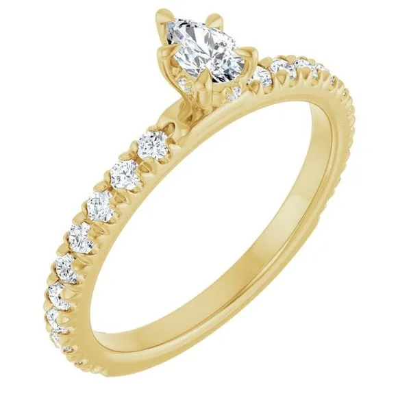 Claw-Prong Hidden Halo-Style Engagement Ring J. West Jewelers Round Rock, TX