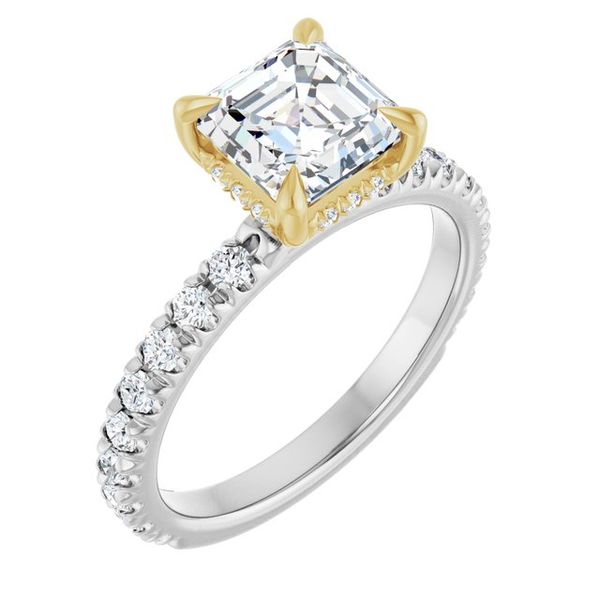 Claw-Prong Hidden Halo-Style Engagement Ring