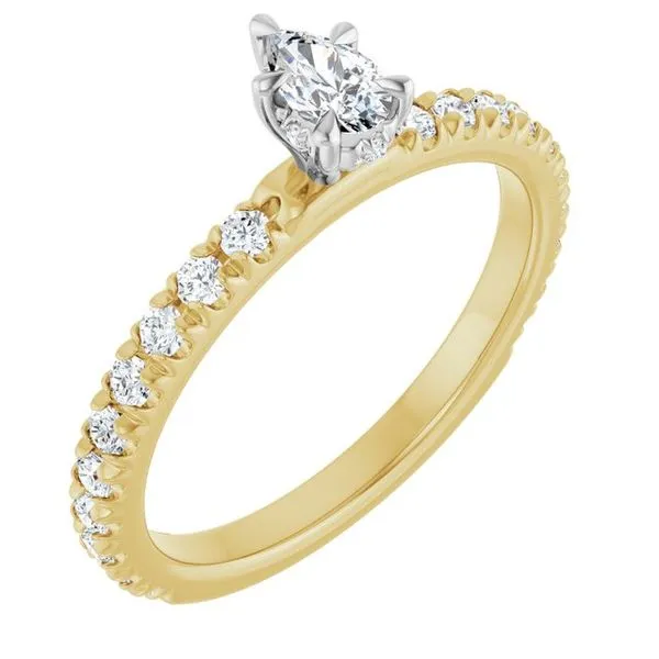 Claw-Prong Hidden Halo-Style Engagement Ring