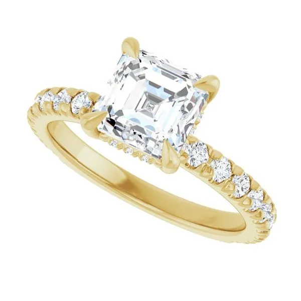 Claw-Prong Hidden Halo-Style Engagement Ring Image 5 J. West Jewelers Round Rock, TX