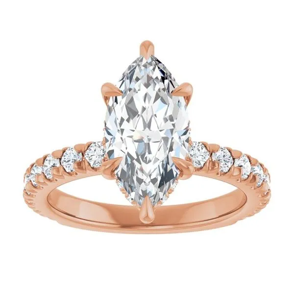 Claw-Prong Hidden Halo-Style Engagement Ring Image 3 Natale Jewelers Sewell, NJ