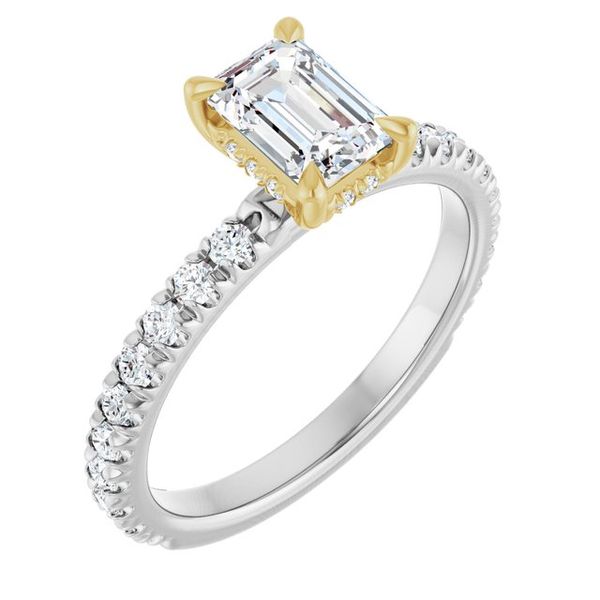 Claw-Prong Hidden Halo-Style Engagement Ring
