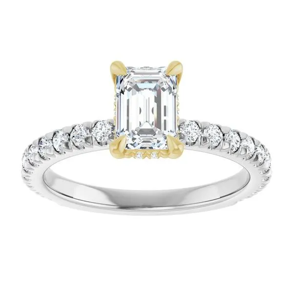 Claw-Prong Hidden Halo-Style Engagement Ring Image 3 Hudson Valley Goldsmith New Paltz, NY