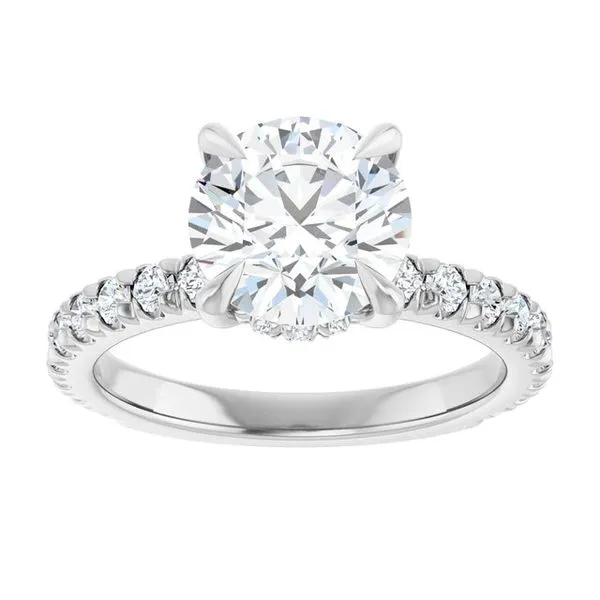 Claw-Prong Hidden Halo-Style Engagement Ring Image 3 Clater Jewelers Louisville, KY