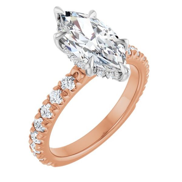 Claw-Prong Hidden Halo-Style Engagement Ring