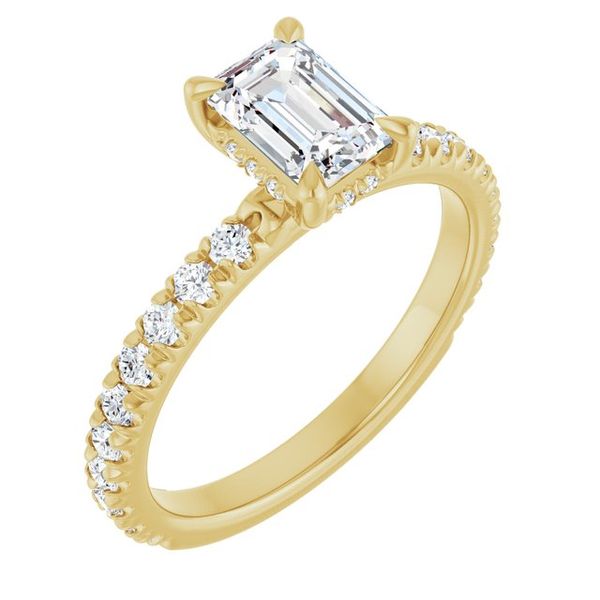Claw-Prong Hidden Halo-Style Engagement Ring