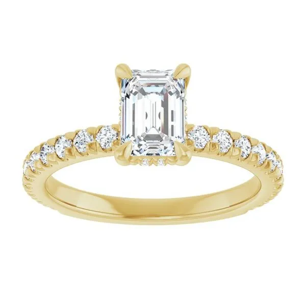Claw-Prong Hidden Halo-Style Engagement Ring Image 3 Austin's Fine Diamonds & Jewelry Lyndhurst, NJ