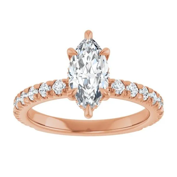 Claw-Prong Hidden Halo-Style Engagement Ring Image 3 J. West Jewelers Round Rock, TX