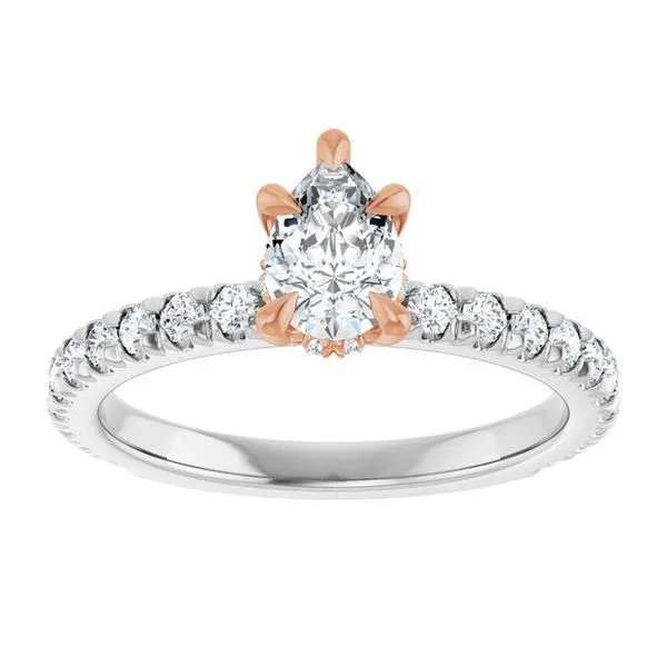 Claw-Prong Hidden Halo-Style Engagement Ring Image 3 Don's Jewelry & Design Washington, IA
