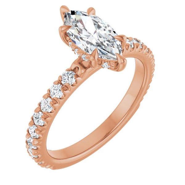Claw-Prong Hidden Halo-Style Engagement Ring