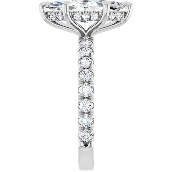 Claw-Prong Hidden Halo-Style Engagement Ring Image 4 Hudson Valley Goldsmith New Paltz, NY