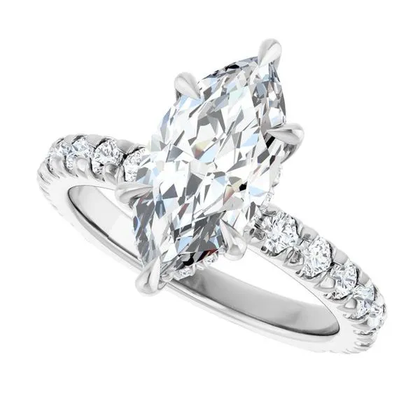 Claw-Prong Hidden Halo-Style Engagement Ring Image 5 Hudson Valley Goldsmith New Paltz, NY