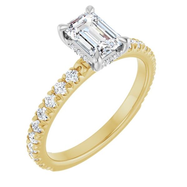Claw-Prong Hidden Halo-Style Engagement Ring